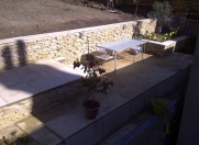 The completed walling project including all paving