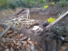 Part of the walling project in Hampstead