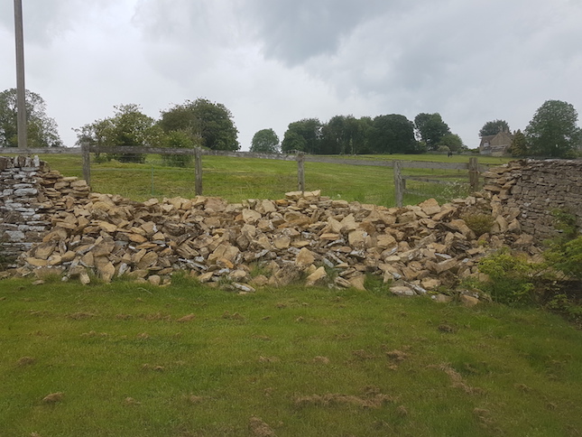 Compton Abdale collapsed wall.