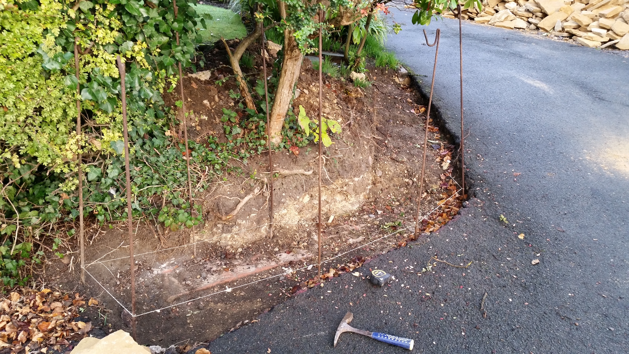 Twyning driveway walls.